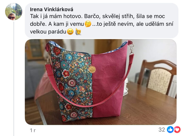 Barbora Mikulášková - kurz šití kabelky